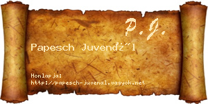 Papesch Juvenál névjegykártya